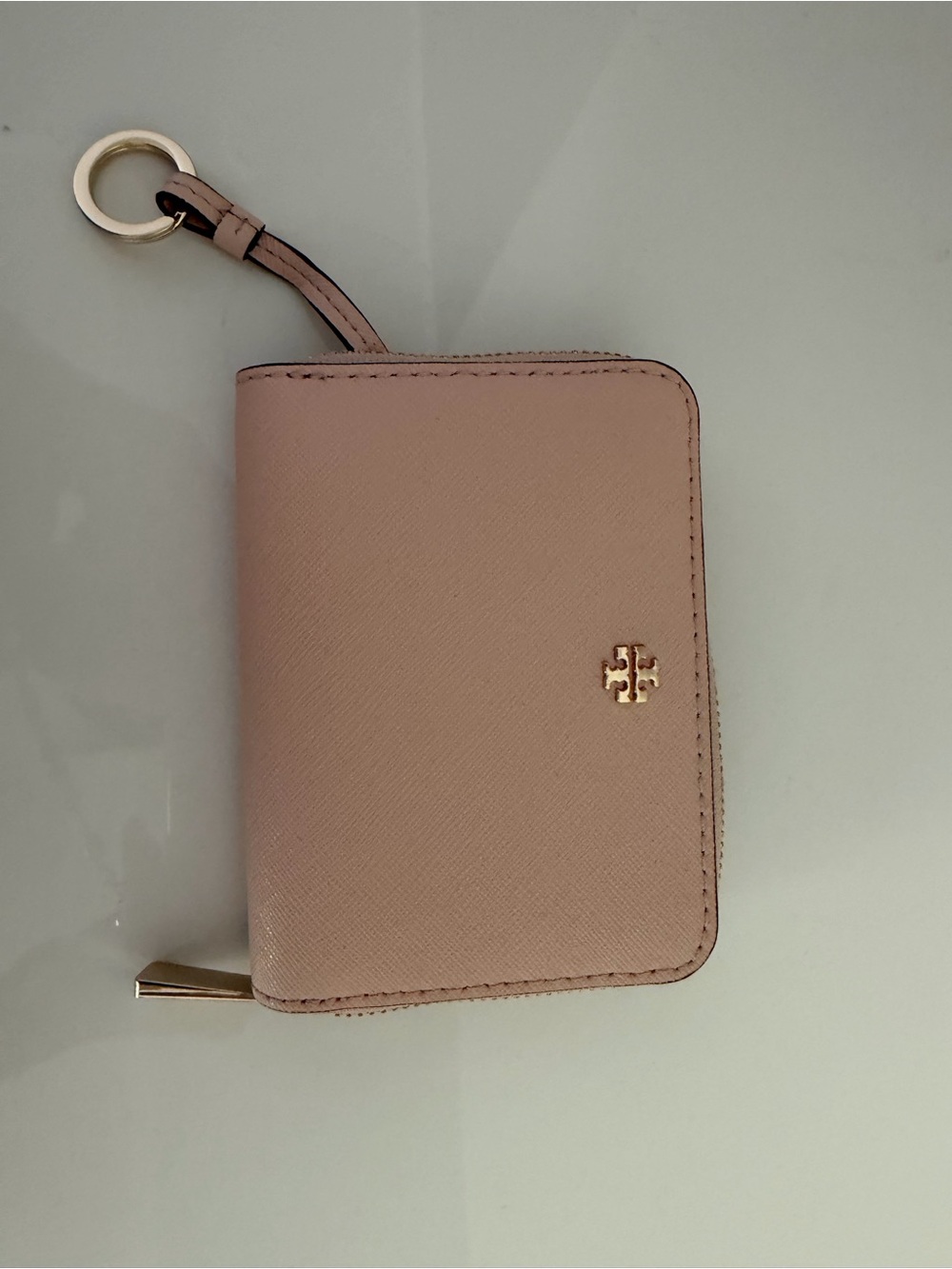 Tory Burch Blush Zip-Around Card Holder with Keyring